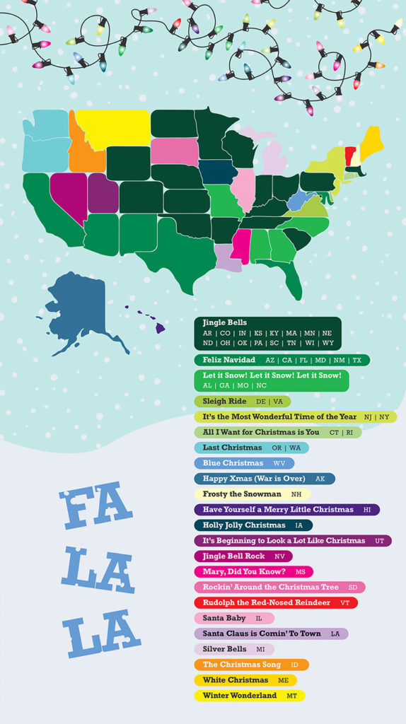 Most popular Christmas song in your state